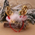 Cerchietto con corna di renna natalizia con glitter dorati e dettagli in peluche - Corna di Renna Oro Cartoon