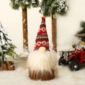 Gnome de Noël lumineux avec chapeau rouge tricoté et base en bois pour décor de fête - Style A Ornement Suspendu Gnome LED