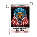 Gartenflagge zum Unabhängigkeitstag mit Adler-Motiv und schwarzem Metallständer - Adler Graffiti Stil (04)