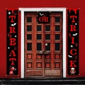 Three-piece Halloween Trick or Treat door banner set with red and black scary elements - Door Banner 06