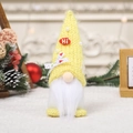 Gnomo di Natale in maglia gialla con barba bianca e ornamenti natalizi festivi - Ornamento Vecchio Uomo (Giallo Hi) / Giallo