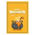 Halloween garden flag with boiling witch cauldron and Happy Halloween text - Garden Flag 02