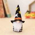 Gnomo di Halloween in peluche con cappello da mago nero e barba bianca decorazione tavola - Ciondolo Gnomo Maschio a Quadri Bianchi e Neri