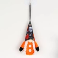 Orange Halloween plush gnome with white braids and skull pattern pointed hat - Orange Style (With Light 3)