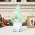Gnomo di Natale a maglia verde menta con motivo a fiocchi di neve e barba bianca decorativa - Ornamento Vecchio Uomo (Verde Hi) / Verde