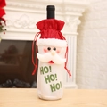Christmas Santa wine bottle cover with HO HO HO slogan and drawstring design decoration - Santa Claus Style