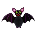 Décoration d'Halloween de chauve-souris 3D en papier nid d'abeille avec détails violets - Chauve-souris