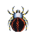 Décoration d'araignée d'Halloween suspendue avec corps en boule alvéolée orange et noire - Araignée à Motifs