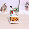 Calendario dell'Avvento natalizio in legno con pupazzo di neve e blocchi data mobili - Stile Pupazzo di Neve