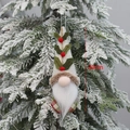 Gnomo natalizio in feltro grigio e bianco con bacche rosse per albero di Natale - Stile Cappello con Bacche Grigio (A款)