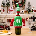 Housse de bouteille de vin en tricot avec pull à flocon de neige et bonnet de Noël - Style Flocon