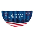 Half-circle July 4th bunting flag with firework print and metal grommets for decoration - Fireworks Skyline Style (03)