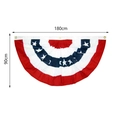 USA Independence Day bunting flag with stars and stripes, 180x90cm pleated fan banner - Large (180x90cm)