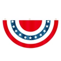US Independence Day pleated fan flag with stars and stripes in red white and blue - Classic Tricolor Star Style (05)