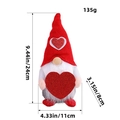 Gnomo di peluche per San Valentino con cappello rosso a cuore e barba bianca, 24cm - Stile con Cuore in Mano