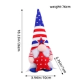 Gnomo patriottico di peluche per l'Independence Day con stella e colori della bandiera - Stile Cappello Appuntito Con Stella