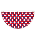 US Independence Day semi-circle bunting flag with red, white, blue argyle pattern - Red White Blue Argyle Style (07)