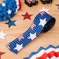 Cinta patriótica del Día de la Independencia con diseño de estrellas y rayas tricolores - Estilo C (Estrellas Rayas Alternas)