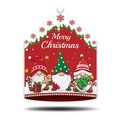 Housse de chaise de Noël avec gnomes festifs et texte Merry Christmas en rouge et vert - Gnomes Nordiques (05)