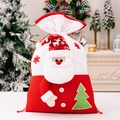 Christmas knitted gift bag with Santa Claus motif and drawstring closure for treats - Santa Claus Style (SY-2024-007)