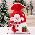 Knitted Christmas gift bag with a 3D snowman design and festive red and white patterns - Snowman Style (SY-2024-007)