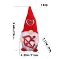 Gnomo di peluche per San Valentino con cappello rosso, cuore glitterato e peso di 133g - Stile con Arco di Cupido