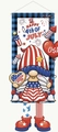 Striscione gnomo Giorno dell'Indipendenza con stampa stelle e strisce rosso bianco blu - Stile 03 Gnomo Plaid Blu Nero Cuore