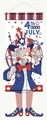 Striscione verticale del 4 luglio con gnomo patriottico e aste di supporto in legno - Stile 04 Figura Zio Sam