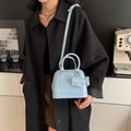Bolso bandolera de gelatina azul claro de moda para mujer con mini monedero a juego - Azul