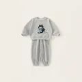 Ensemble de survêtement gris pour enfant avec motif chat mignon et pantalon de jogging - 80 / Gris