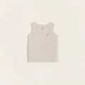 Kids minimalist light grey sleeveless tank top in soft lyocell cotton blend fabric - 110 / Rock Grey