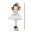 Poupée ange faite main aux ailes argentées et robe en peluche blanche, décoration de 16cm - Pendentif fille grise