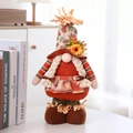 Gnomo autunnale in peluche con cappello a foglia d'acero e girasole per decoro di casa - Spaventapasseri Telescopico Donna