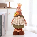 Gnomo autunnale in peluche con cappello di girasole e barba intrecciata per decorazioni - Spaventapasseri Telescopico Uomo