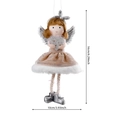 Poupée ange en peluche rose avec ailes argentées et cœur pailleté, hauteur 16cm - Fille Or Rose