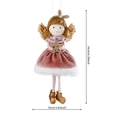 Poupée ange de Noël en velours rose avec ailes dorées et détail d'étoile, taille 16 cm - Fille/Ours Rose
