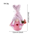 Gnomo rosa di peluche per San Valentino con paillettes, trecce e bacche, altezza 20 cm - Rosa Luminoso