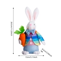 Peluche coniglietto pasquale con giacca a righe e carota, decorazione h 28,5 cm - Coniglio Carota