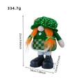 St. Patrick's Day gnome plush toy with green leaf patterns and orange braids details - Telescopic Female Style