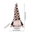 Pot à bonbons gnome à carreaux marron pot de rangement de Noël hauteur 21cm - Style Masculin Café Pot à Bonbons
