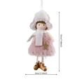 Roze pluchen engel kerstboomversiering met witte sjaal en gouden sterren decor - Roze meisje/beer