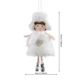 Witte pluche engel pop kerstboomversiering met zilveren hart detail, 19cm lang - Wit Meisje