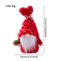 Rode Valentijnsdag kabouter met bessen en lovertjes harthoed, hoogte 27 cm en 124,3 g - Groot Niet-lichtgevend Rood