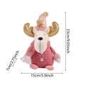 Plush pink Christmas reindeer doll with gold antlers and sequin hat decoration - Pink Reindeer Doll