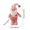Babbo Natale rosa di peluche con paillettes e gambe regolabili per decoro natalizio - Babbo Natale