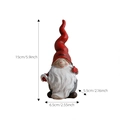 Gnome de Noël en résine rouge et blanc avec canne en sucre et barbe pailletée - Style Homme en Résine (Design Barbe Rudolph)