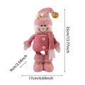 Pupazzo di neve rosa peluche di Natale con cappello di paillettes e gambe lunghe - Pupazzo di neve
