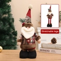 Muñeco Papá Noel con piernas extensibles de tela de cuadros rojos para decoración - Papá Noel Telescópico