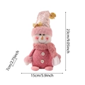 Pink Christmas snowman plush doll with sequins and knitted scarf for holiday decor - Pink Snowman Doll