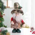 Gnomo di Babbo Natale fatto a mano con cappello a quadri e ricami in stile rustico - Babbo Natale